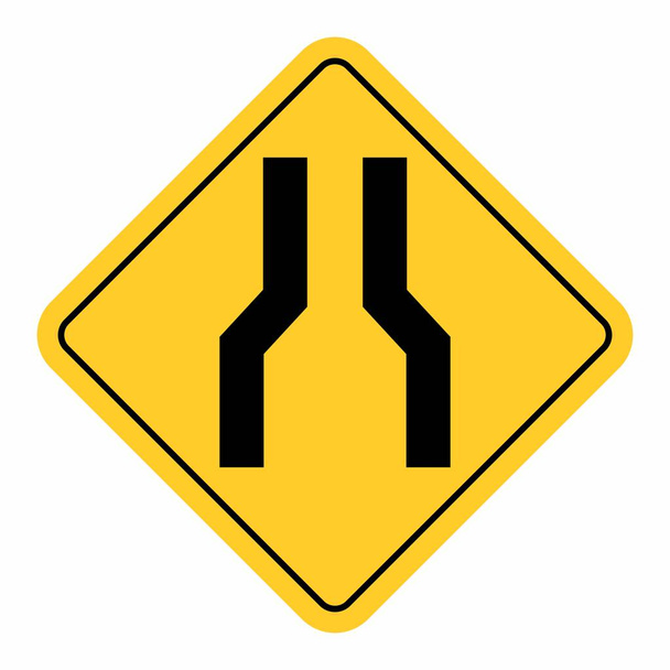 Узкий дорожный знак
 - Вектор,изображение