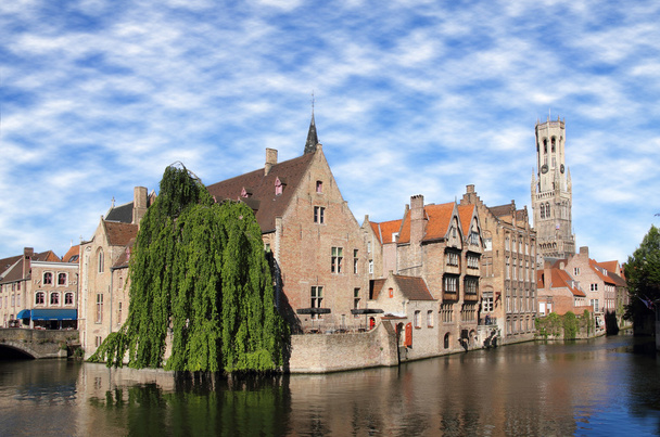 meest voorkomende weergave van het middeleeuwse Brugge, België. - Foto, afbeelding