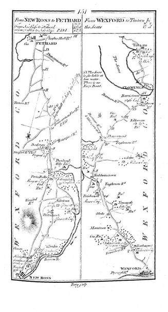 irland roud map. Retro-Image - Foto, Bild