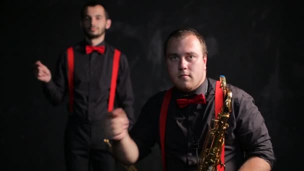 Saxophon und Trompeter im Retro-Stil - Filmmaterial, Video