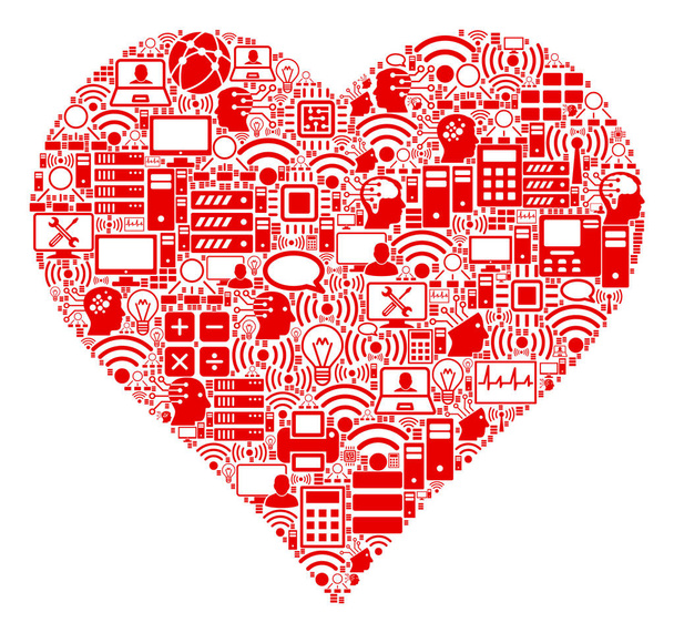 Love Heart Mosaic Icône pour BigData et l'informatique
 - Vecteur, image