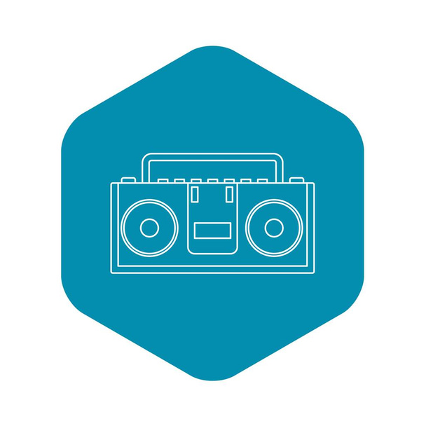 Music boombox icon, outline style - Vettoriali, immagini