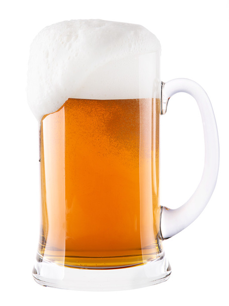 Frosty glass of light beer isolated - Photo, image