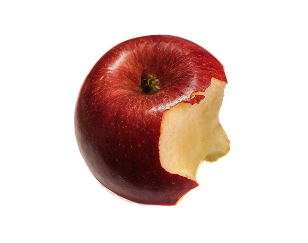 Червоне кусане яблуко крупним планом ізольовано на білому тлі
 - Фото, зображення