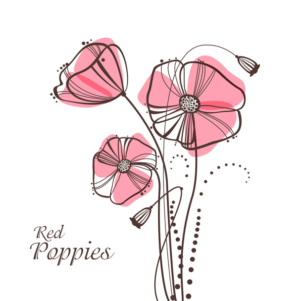 Red poppies - Vector, Imagen