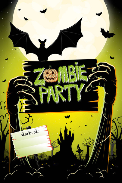 Fiesta Zombie / Cartel / pancarta de fiesta de Halloween
 - Foto, imagen