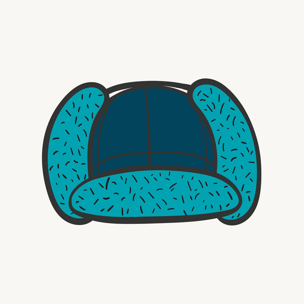 Beautiful colored icon of a winter cap - Vector, Image
