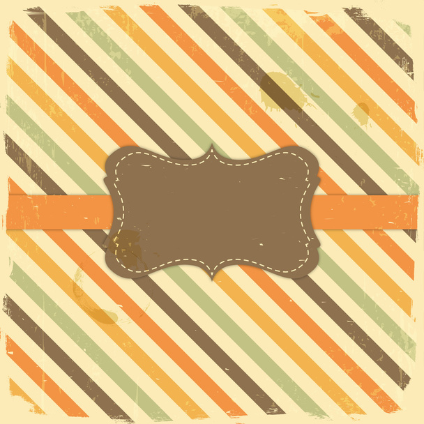 Card Design Vintage Label on Stripe Background - Vector, imagen