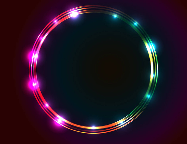 Neon vivid round frame - Вектор, зображення