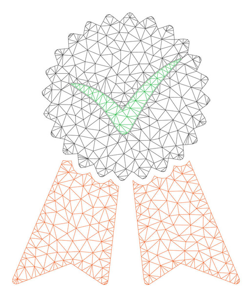 Selo de aprovação Moldura poligonal Ilustração de malha de vetor
 - Vetor, Imagem