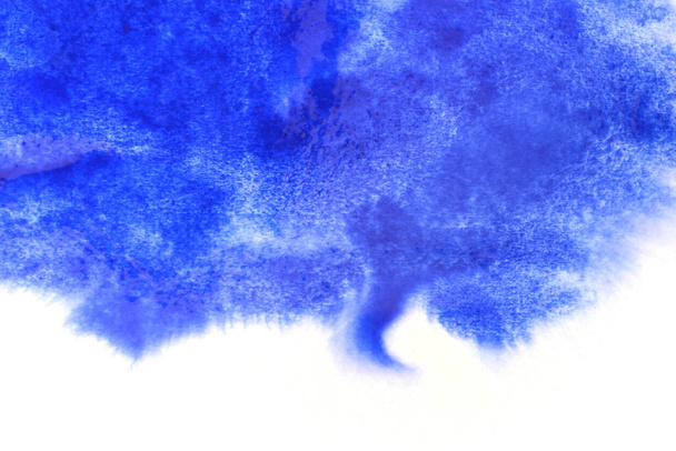 Abstract hand painted blue watercolor splash on white paper background, Creative Design Templates - Foto, immagini
