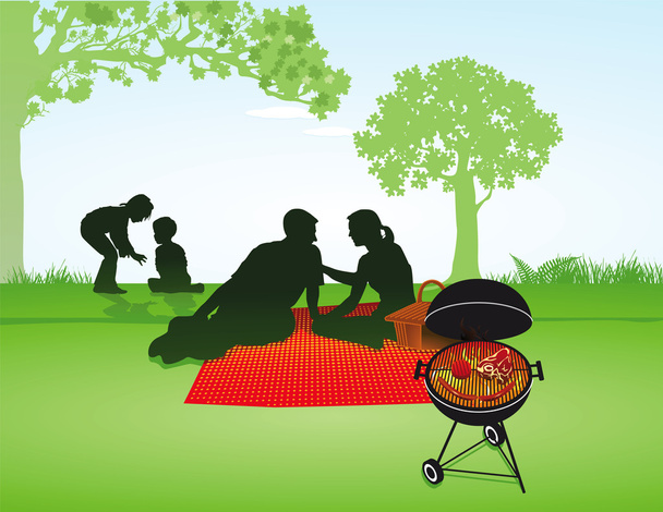 Picnic with family - Vector, Image