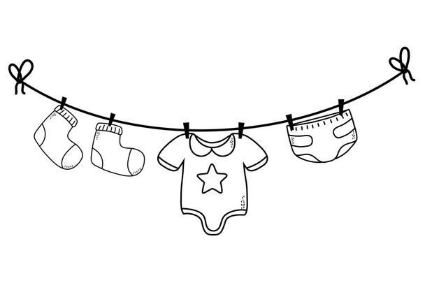 cute baby shower cartoon - Vector, Imagen