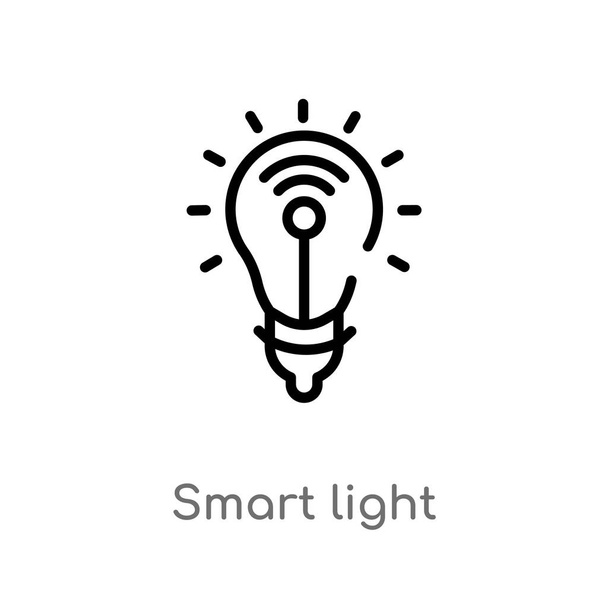 outline smart light vector icon. isolated black simple line element illustration from electronic devices concept. editable vector stroke smart light icon on white background - Vector, Image