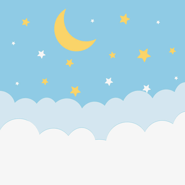 Luna en la noche de dibujos animados
 - Vector, Imagen
