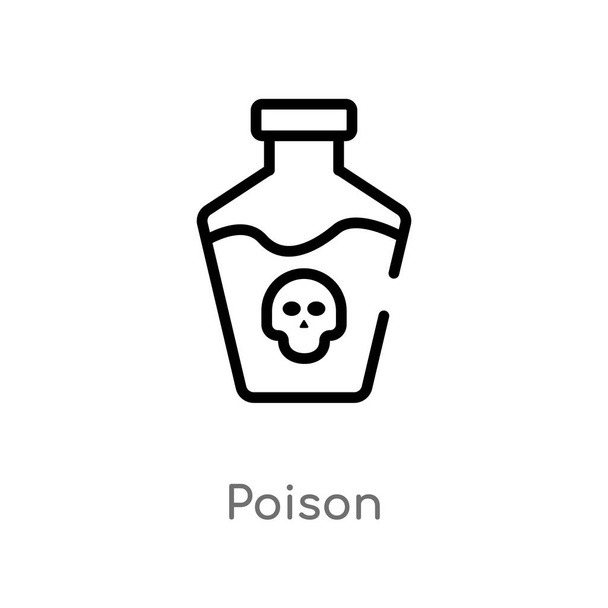 outline poison vector icon. isolated black simple line element illustration from science concept. editable vector stroke poison icon on white background - Διάνυσμα, εικόνα
