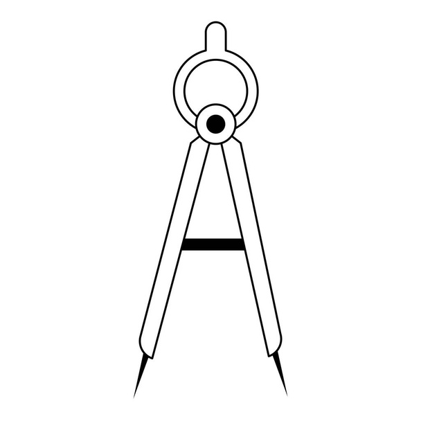 Bussola simbolo strumento geometrico in bianco e nero
 - Vettoriali, immagini