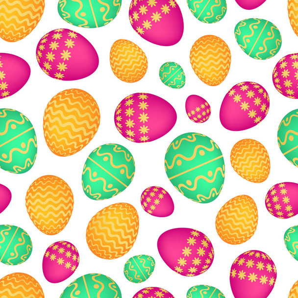 Modello senza cuciture con uova di Pasqua colorate - Vettoriali, immagini