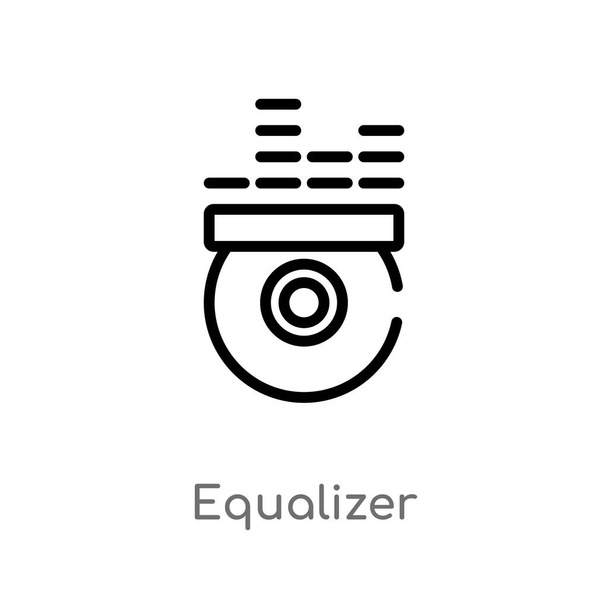 outline equalizer vector icon. isolated black simple line element illustration from discotheque concept. editable vector stroke equalizer icon on white background - Vektor, kép