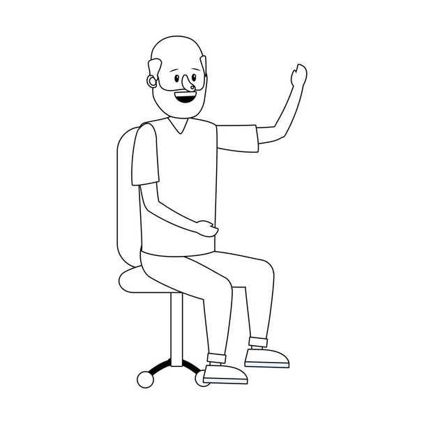 jeune homme assis dessin animé
 - Vecteur, image