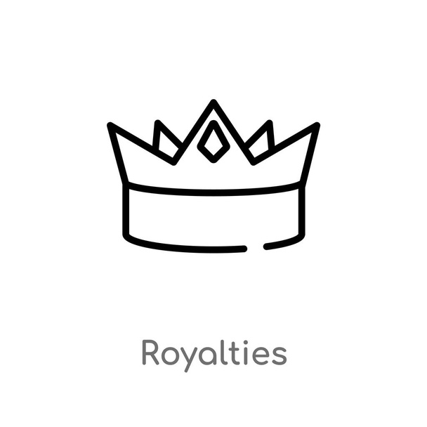 outline royalties vector icon. isolated black simple line element illustration from shapes concept. editable vector stroke royalties icon on white background - Vector, Image