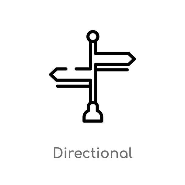 outline directional vector icon. isolated black simple line element illustration from signs concept. editable vector stroke directional icon on white background - Vektori, kuva