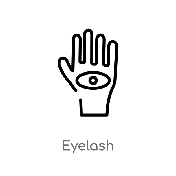 outline eyelash vector icon. isolated black simple line element illustration from gestures concept. editable vector stroke eyelash icon on white background - Vektor, Bild