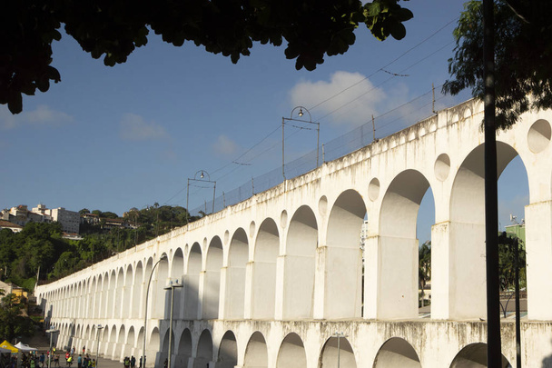 Landmark witte bogen van Arcos da Lapa in Centro van Rio de Janei - Foto, afbeelding