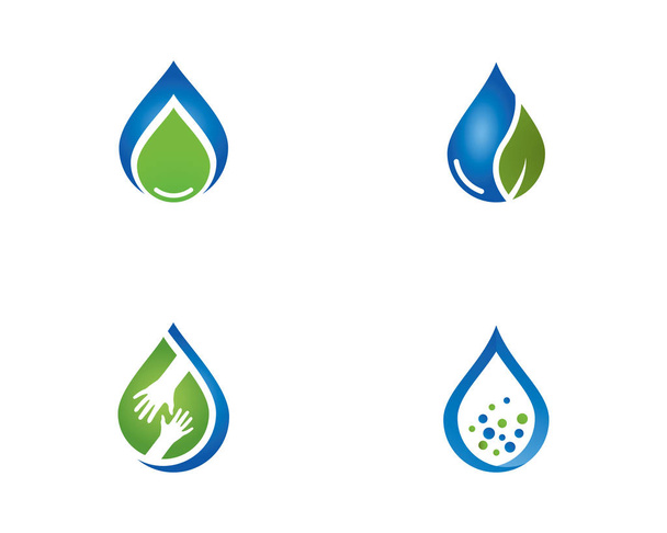 Woda kropla ikona ilustracja logo szablon wektor - Wektor, obraz