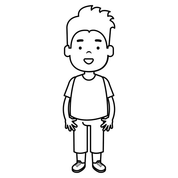 счастливый характер маленького мальчика - Вектор,изображение
