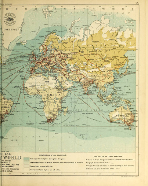 Atlas of commercial geography. Old image - Photo, Image