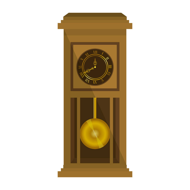 古い時計アンティーク木製 - ベクター画像