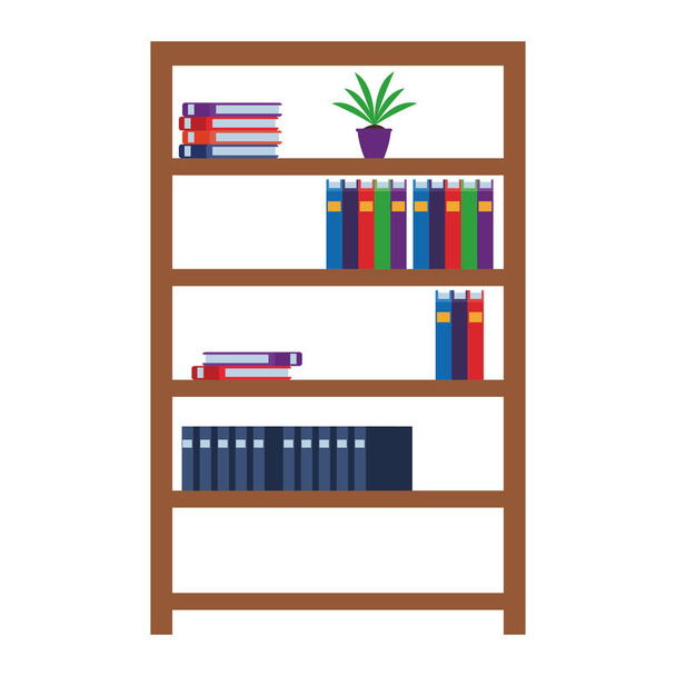 estantes con libros - Vector, Imagen