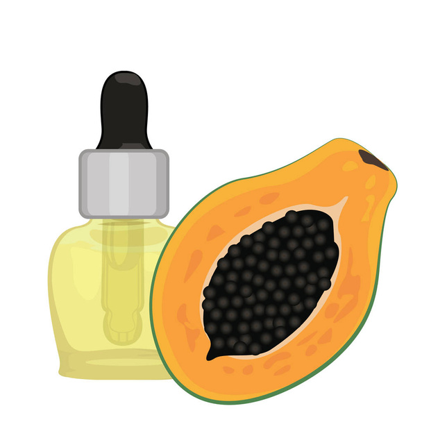 Papaya seed  essential oil - Vector, Image