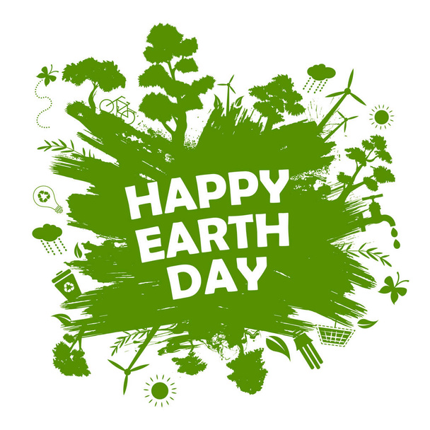 Earth Day concept for safe and Green Globe - Vector, Image