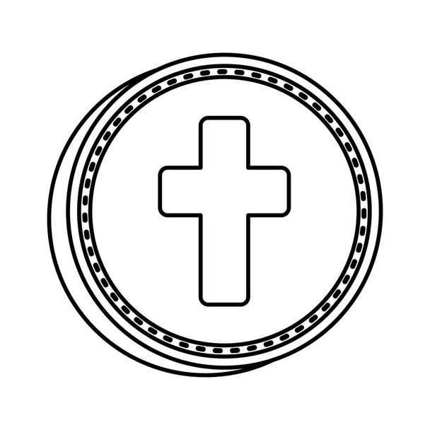 最初の聖体拝領の十字アイコン - ベクター画像