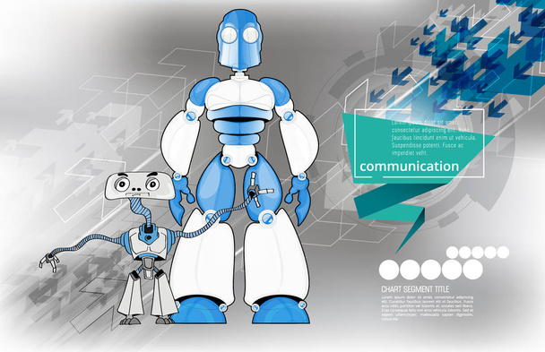 Futuristic robot, vector illustration - Vector, Image