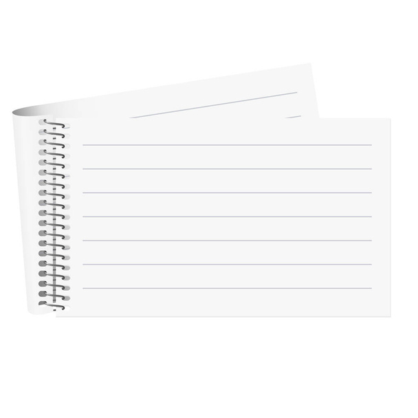 Bloque vacío de papel blanco forrado
 - Vector, imagen