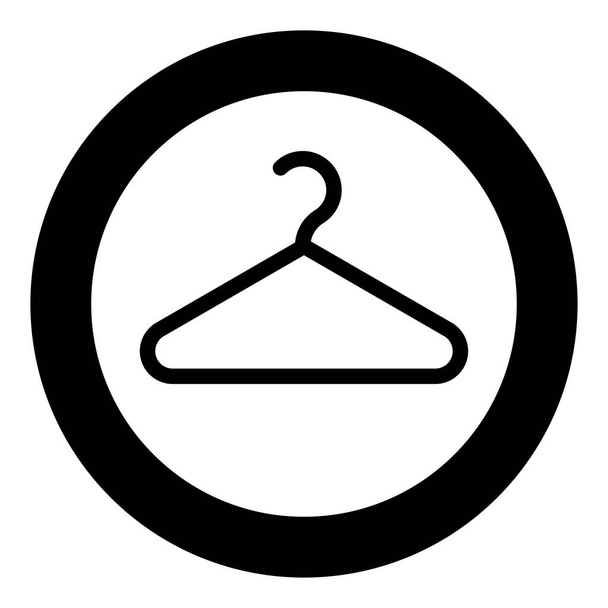 Вішак значок вішалки для одягу у колі круглий чорний колір Векторні ілюстрації зображення плоского стилю
 - Вектор, зображення