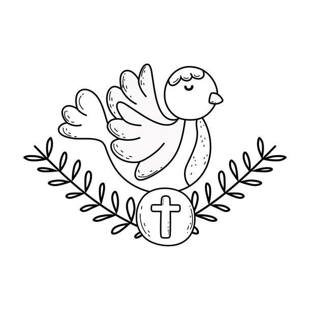 милый голубь птицы религиозные с короной
 - Вектор,изображение