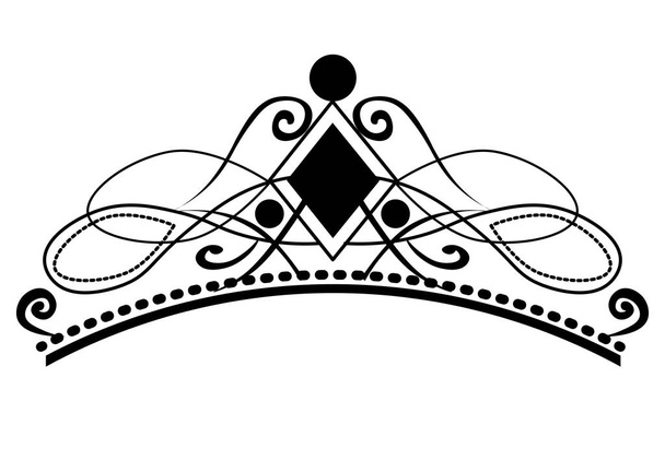 Princesa diadema preto em um fundo wight. A coroa. Ilustração vetorial
.  - Vetor, Imagem