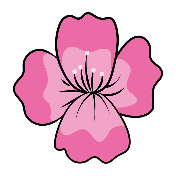 lindo dibujo animado flor - Vector, Imagen