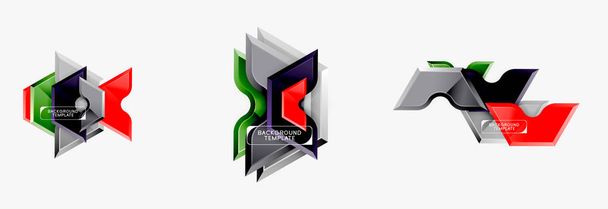 Formas geométricas modernas fondo abstracto o elemento logo. Diseño dinámico del color
 - Vector, imagen
