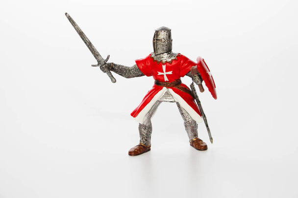 Maltese Knight on a white background. Toy for children. - Foto, immagini