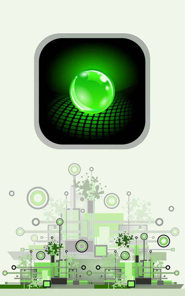 Sphere as button. Hi-tech abstract background. - Вектор,изображение