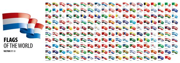 Nationale vlaggen van de landen. Vector illustratie op witte achtergrond - Vector, afbeelding