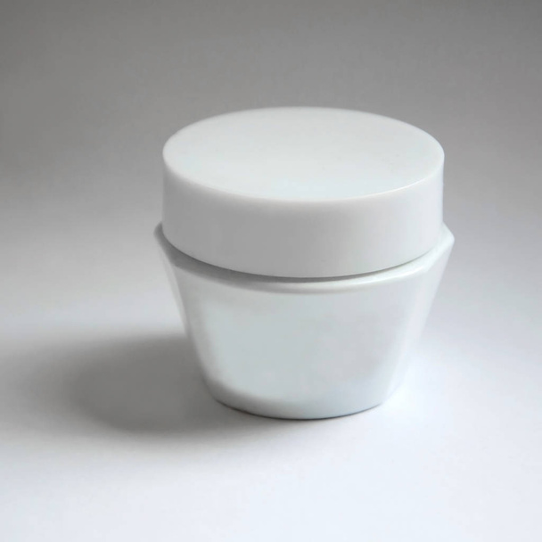 Cream jar white. - Foto, Imagen