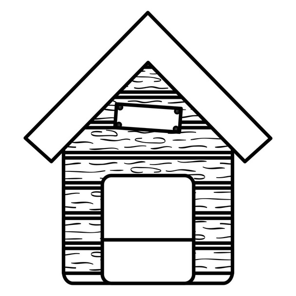 κατοικίδιο ζώο ξύλινο σπίτι εικονίδιο - Διάνυσμα, εικόνα