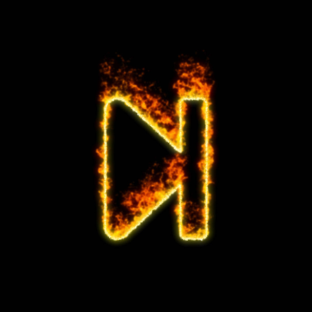 The symbol step forward burns in red fire  - Фото, зображення