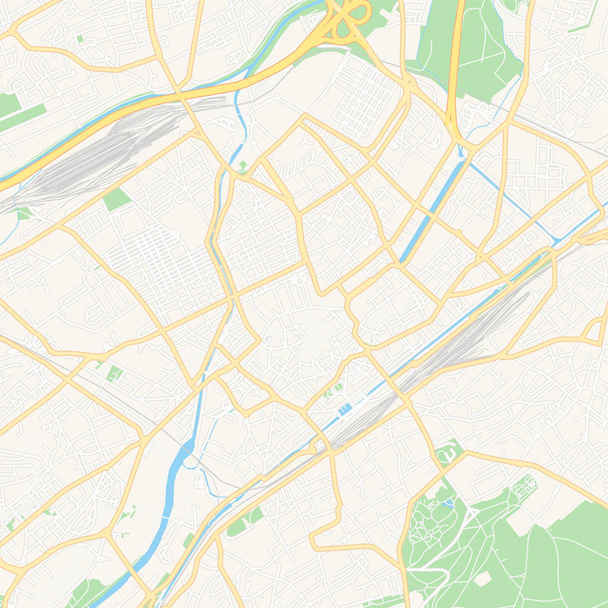 フランス・ムルハウス印刷可能な地図 - ベクター画像